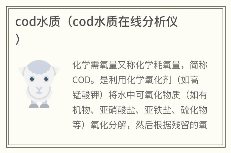 cod水质（cod水质分析仪）
